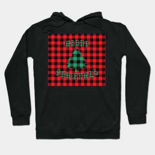 Merry Christmas Buffalo Plaids Christmas Tree Hoodie